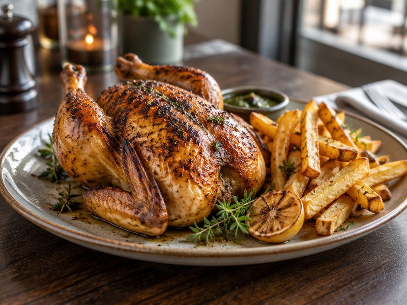 Whole Baby Chicken at Soul Music Food
