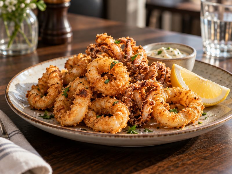 Calamari Fritters at Soul Music Food