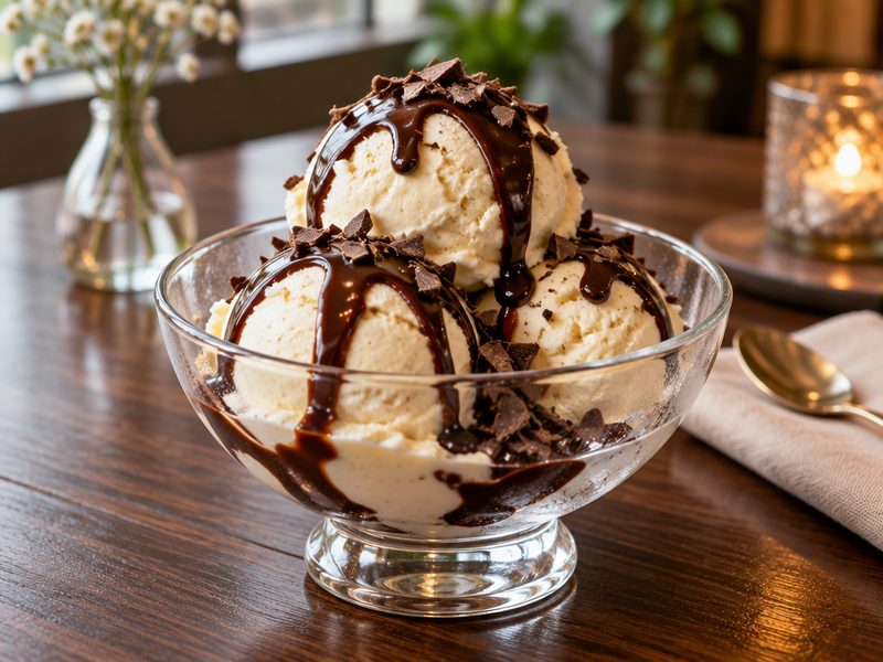 Vanilla Ice Cream & Chocolate at Soul Music Food