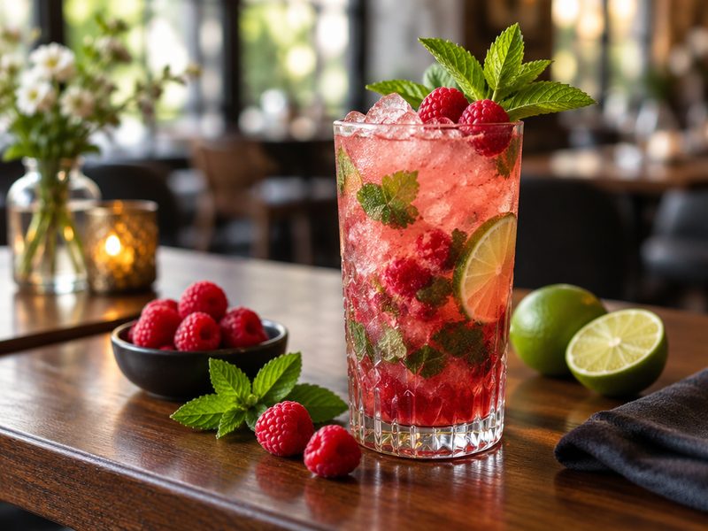 Raspberry Mojito at Soul Music Food