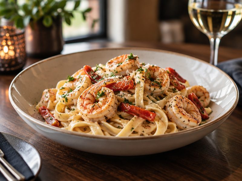 Prawn Pasta at Soul Music Food