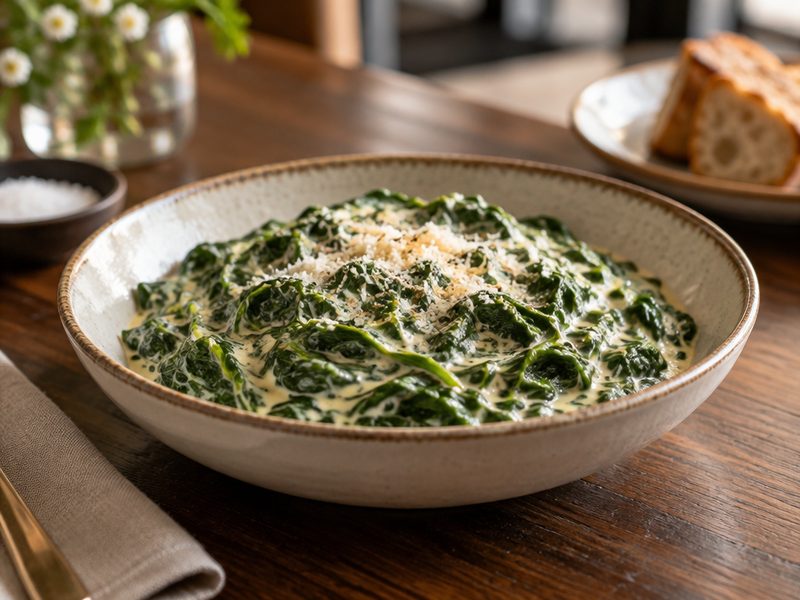 Creamed Spinach at Soul Music Food