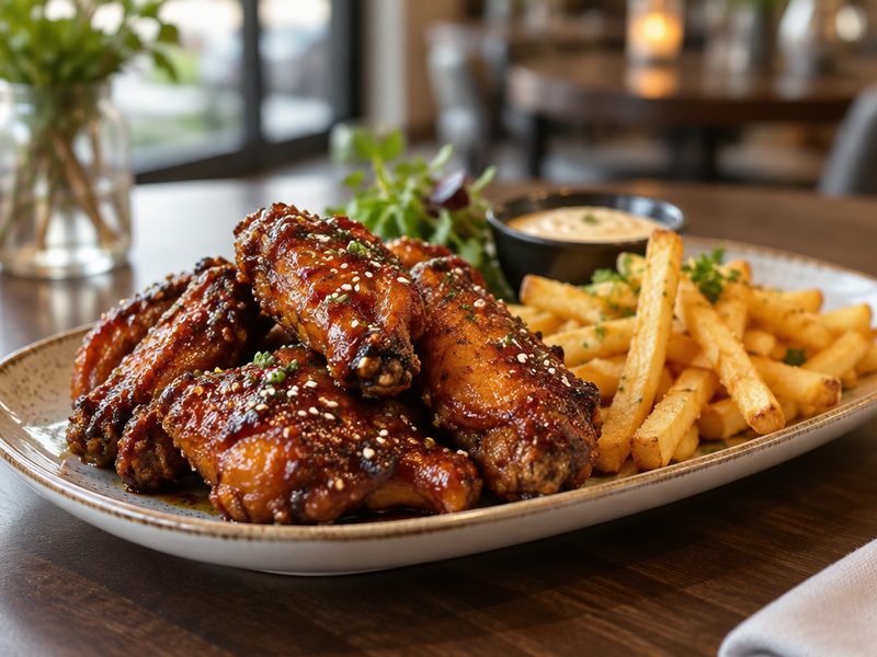 Sticky Chicken Wings at Soul Music Food
